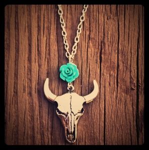 Cow skull necklace